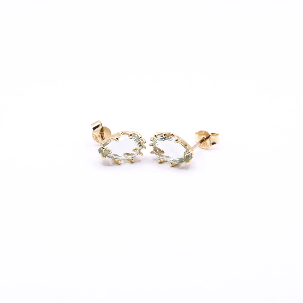 Green Amethyst Earrings - Clear Grace