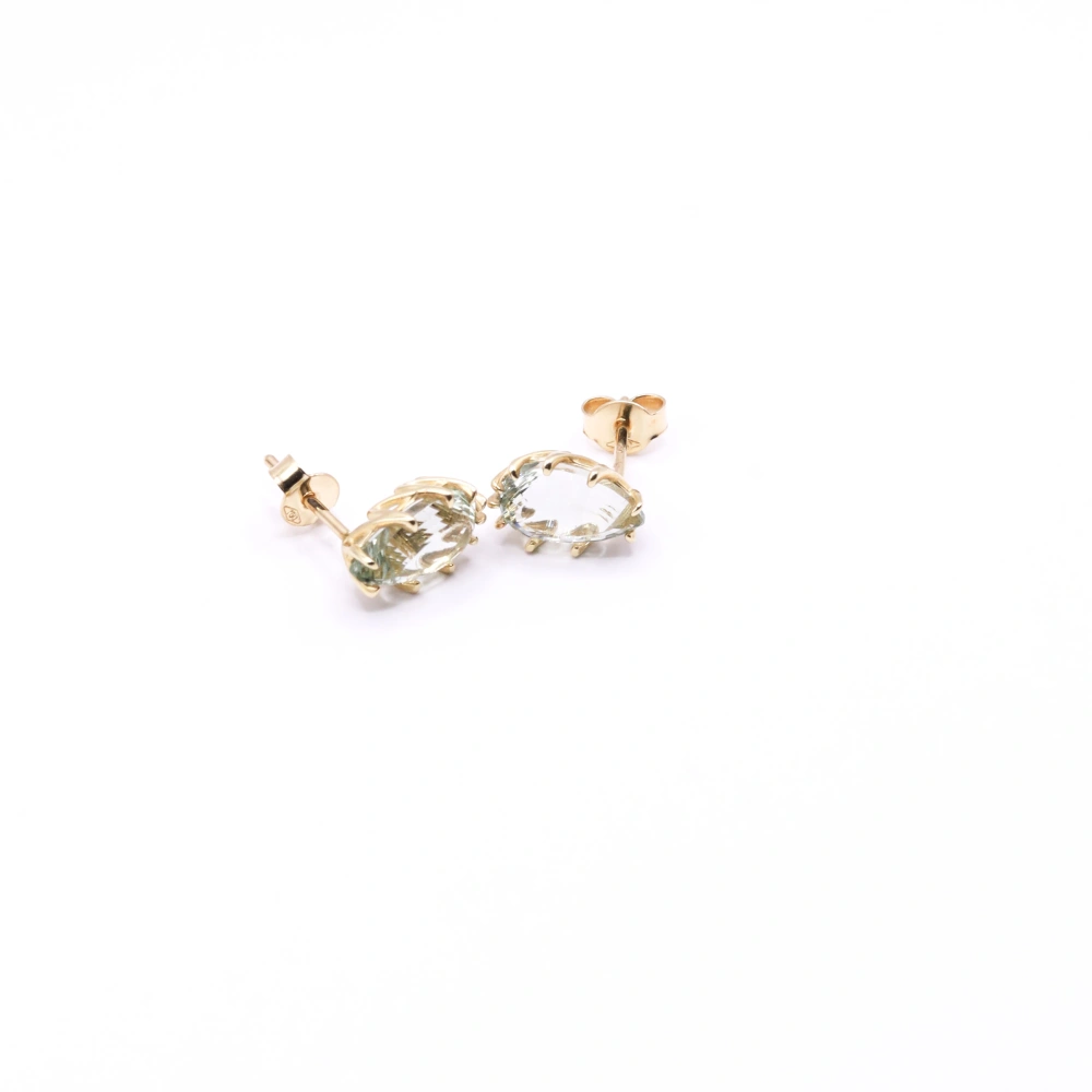 Green Amethyst Earrings - Clear Grace
