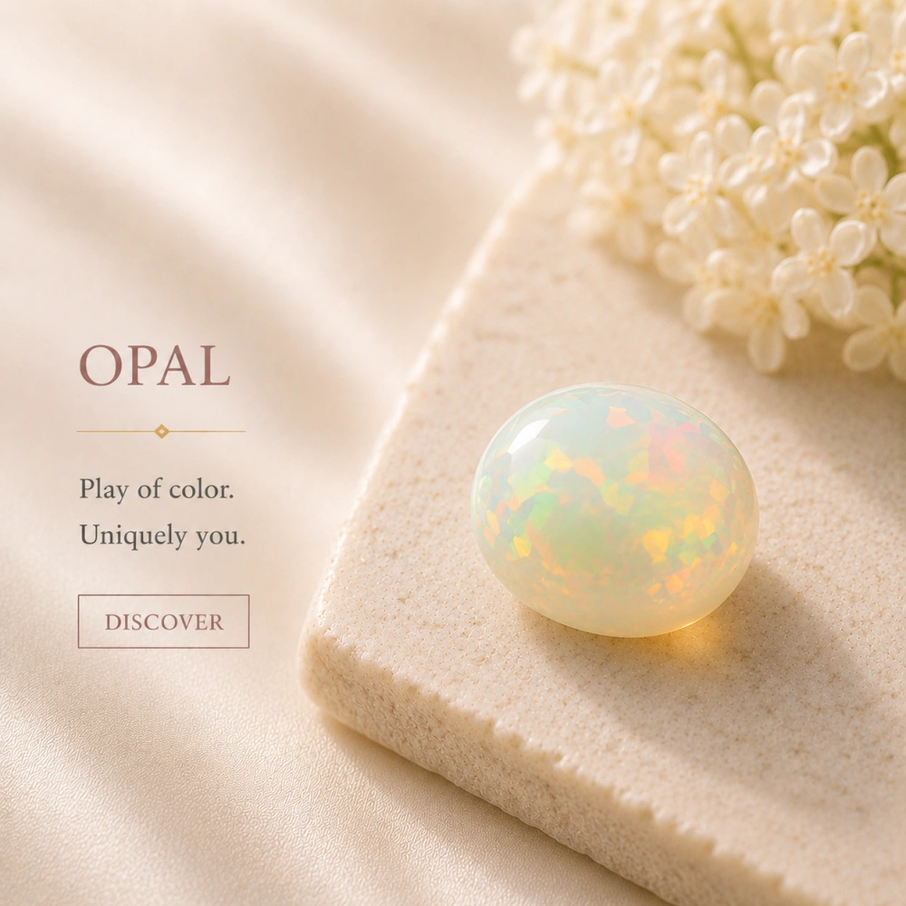 White Opal Studs - Intuitive Light